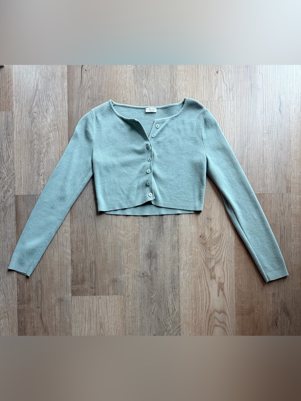 John Galt (Brandy Melville) Sage Green Knit Button Cardigan